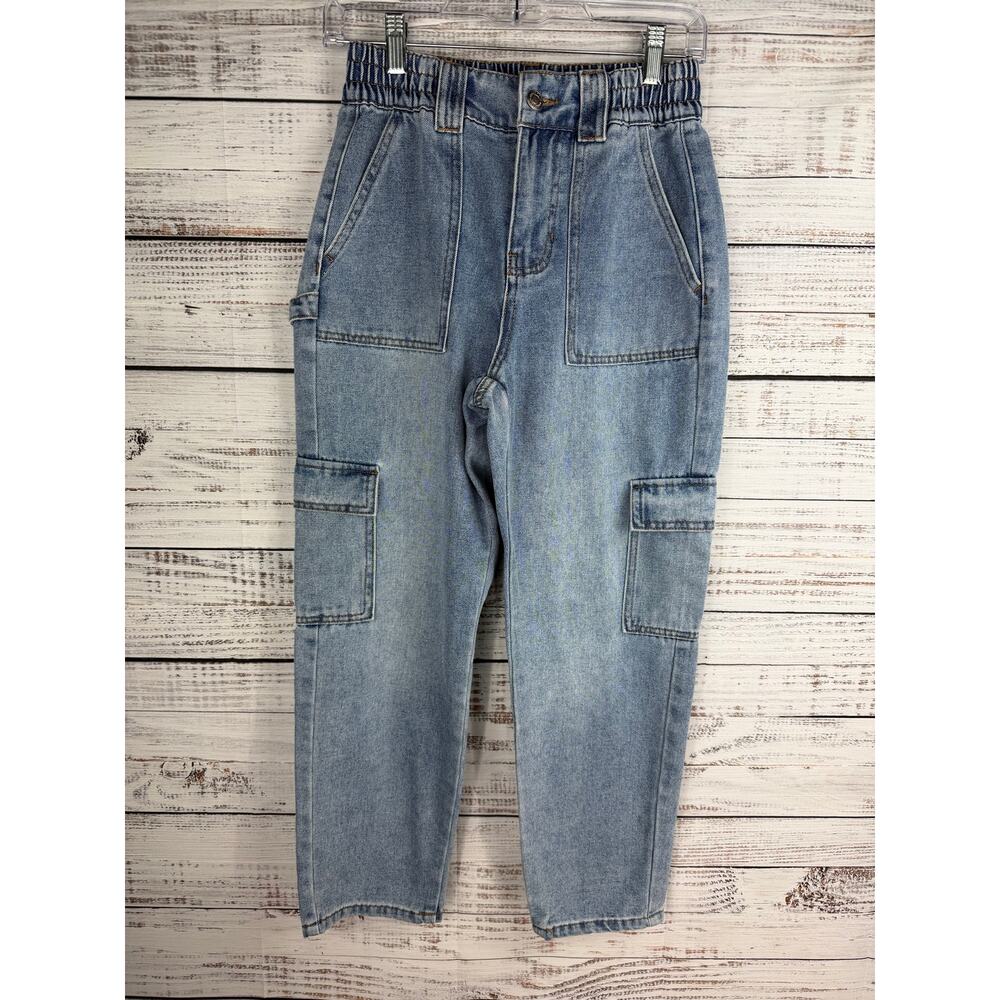 Indigo Rising Women’s Cargo Relaxed Fit Jeans 25 100% Cotton High Rise Boho Y2K